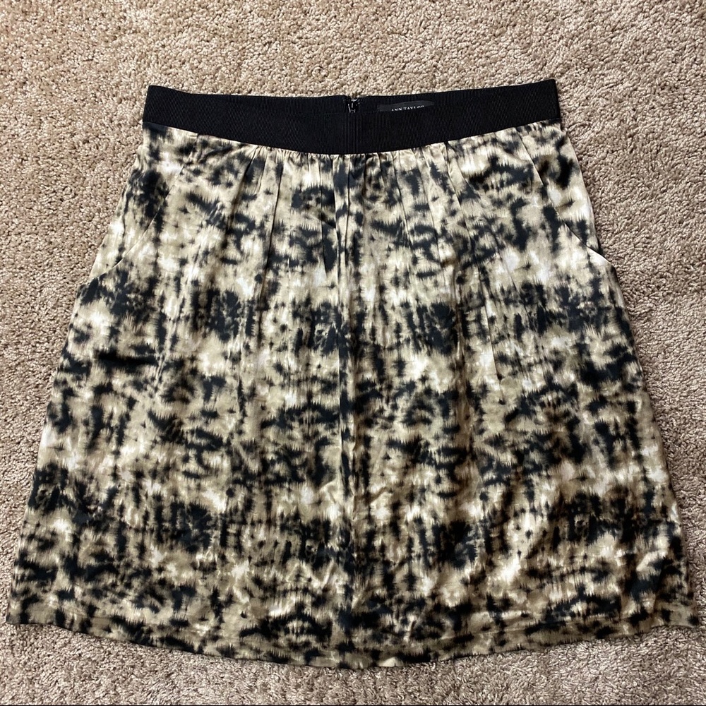 Ann Taylor Ribbon Waist Silk Printed Skirt 8